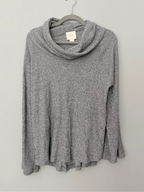 Anthropologie Maeve Gray Cowl Neck Sweater size LG